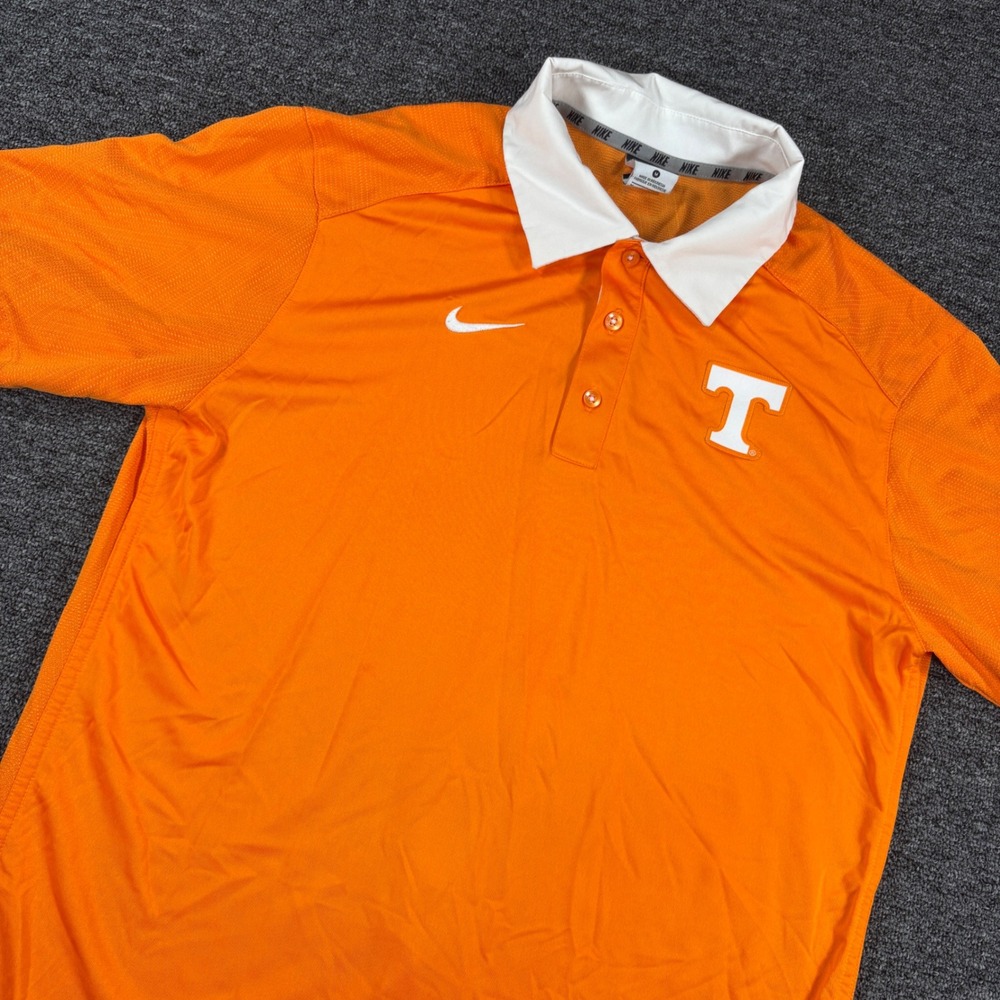 Nike Polo Shirt Mens Medium Orange Tennessee Volunteers Vols Dri-FIT NCAA